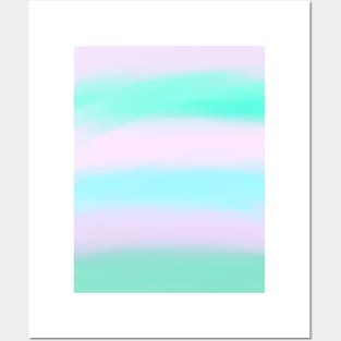 Water Color Pastel Rainbow StripE Posters and Art